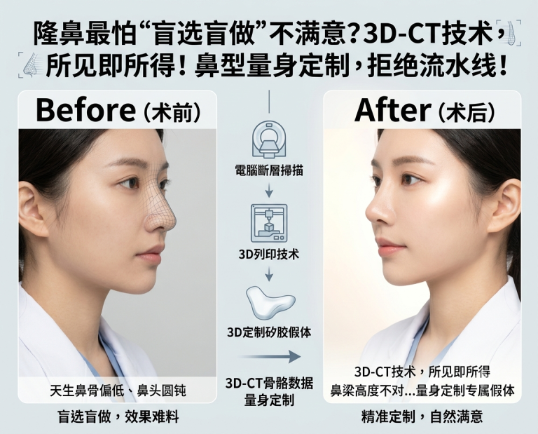 隆鼻最怕“盲选盲做”不满意才后悔｜3D-CT如何让鼻型量身定制？全解析