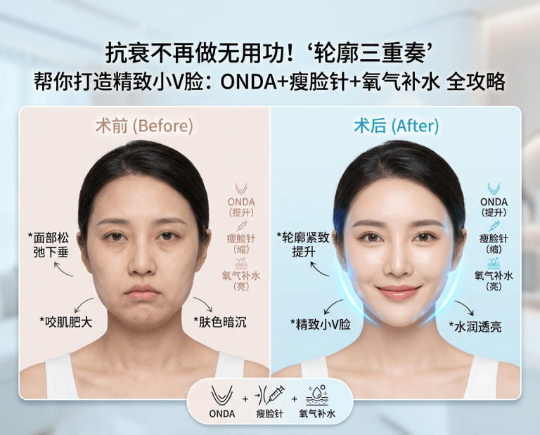 抗衰做了不少依然脸宽、垂、暗？｜ONDA提升+瘦脸针+氧气补水如何实现轮廓三重奏？