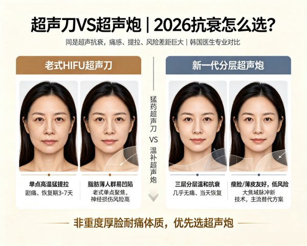 超声刀 VS 超声炮｜哪个好？韩国医生教你这样选（2026） 同属HIFU技术，但能量、痛感、效果天差地别