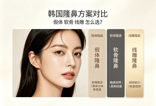 韩国隆鼻方案对比：假体/软骨/线雕怎么选？（含价格参考）