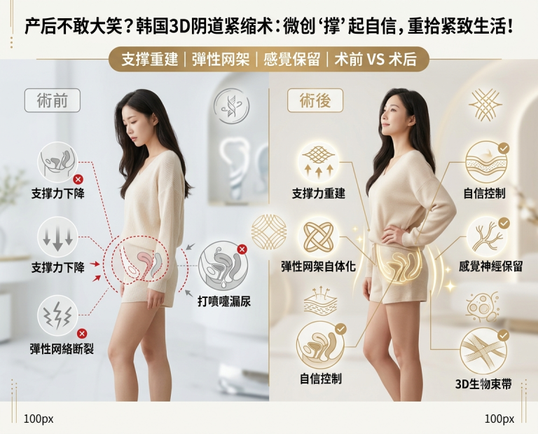 产后不敢大笑？韩国3D阴道紧缩术，微创修复重拾紧致自信