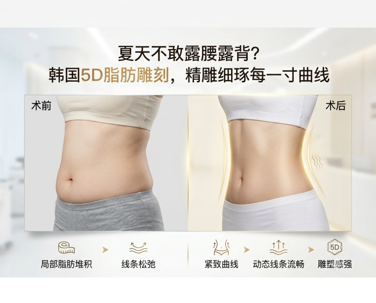 夏天不敢露腰露背？韩国5D脂肪雕刻，精雕细琢每一寸曲线