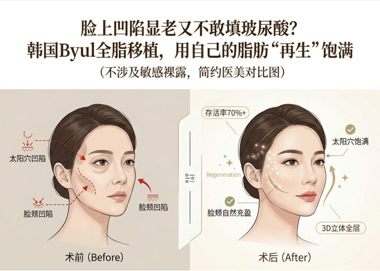 脸上凹陷显老又不敢填玻尿酸？韩国Byul全脂移植，用自己的脂肪“再生”饱满