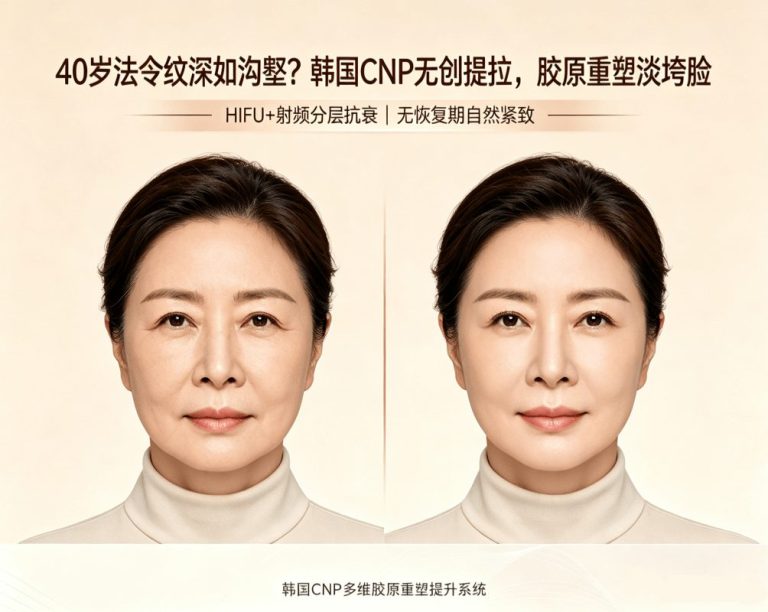 40岁后法令纹像“沟”？韩国CNP提升治疗，胶原多维重塑自然提拉