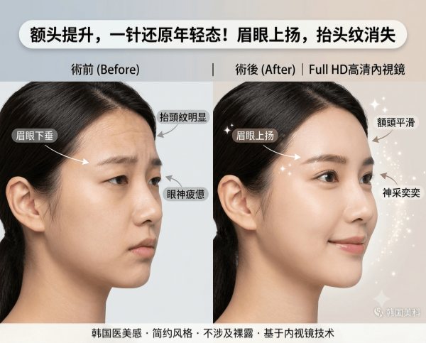 Drooping Eyebrows & Forehead Wrinkles Getting Worse? Full HD Endoscopic Forehead Lift Solutions in Korea