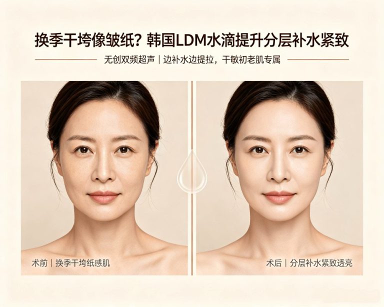 换季皮肤干垮像“纸”？韩国LDM水滴提升，分层补水紧致不手术