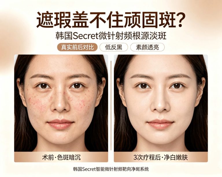 遮瑕膏越涂越厚，斑点却“纹丝不动”？韩国Secret智能微针射频，从根源净化色素