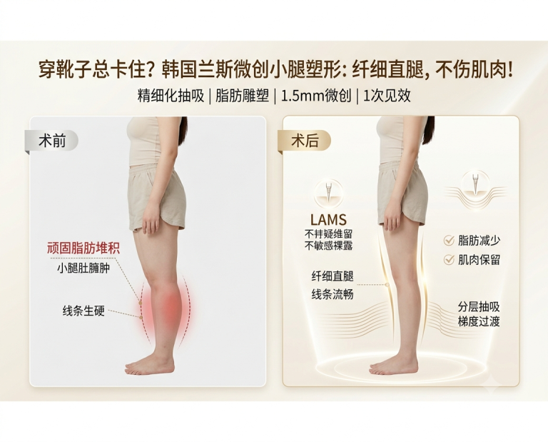 小腿粗壮穿靴子都紧？韩国兰斯微创小腿塑形，精雕纤细不伤肌肉