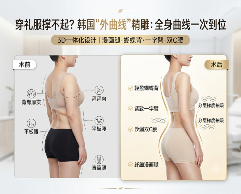 穿礼服撑不起？韩国“外曲线”精雕：漫画腿·蝴蝶背·一字臂·双C腰一次到位