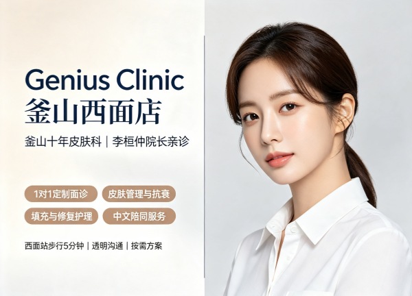 Genius Clinic釜山西面如何？十年皮肤科+填充专长+1对1定制+李桓仲院长亲诊（2026）