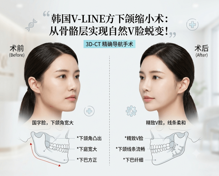 拍照永远要找角度、P图最怕P下颌？｜韩国V-LINE方下颌缩小术如何从骨骼层实现自然V脸蜕变？