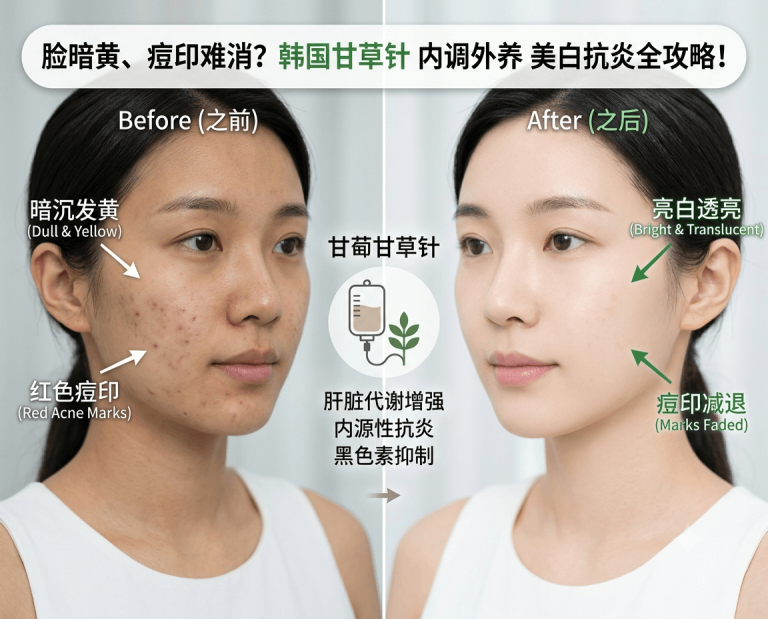 脸暗黄、痘印消不掉、动不动就过敏？｜韩国甘草针如何内调美白抗炎？