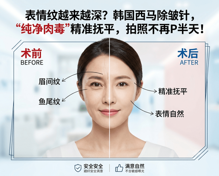 表情纹越来越深、每次拍照都要P半天？｜韩国西马除皱针如何精准抚平动态皱纹？