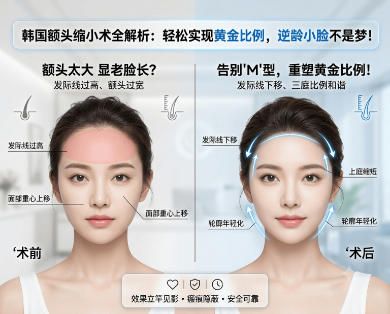 发际线越来越高、额头占了大半张脸？｜韩国额头缩小术如何实现面部“三庭”黄金比例？