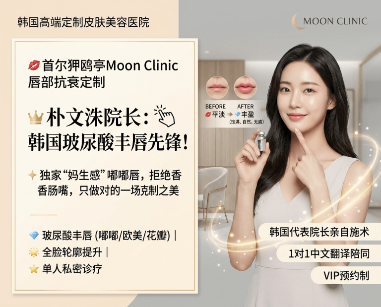 首尔狎鸥亭Moon Clinic | 朴文洙院长·韩国玻尿酸丰唇先锋·高端唇部/抗衰定制