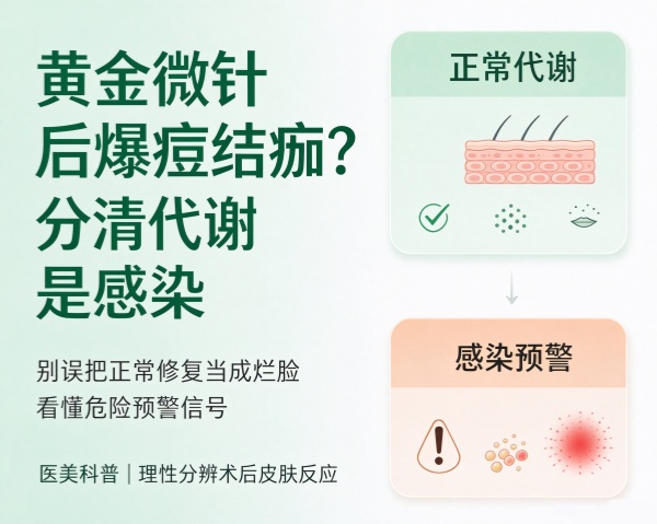 黄金微针后爆痘、结痂，是正常代谢还是感染信号？
